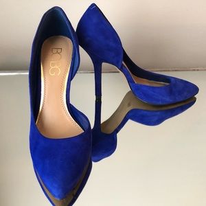 BCBG Blue Suede Pumps